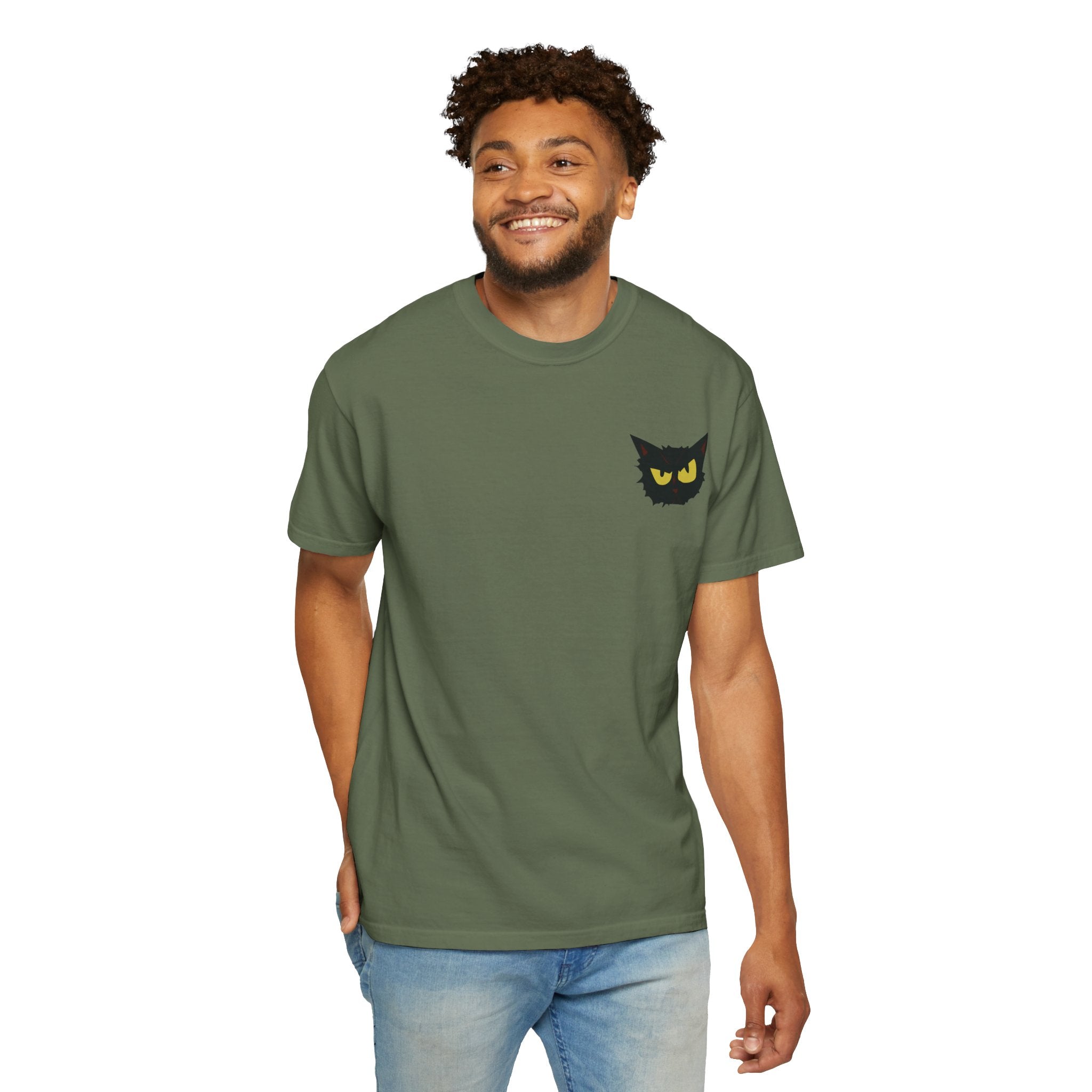 Black Cat Face Bad Kitty T-shirt | Graphic Tee, Retro Illustration
