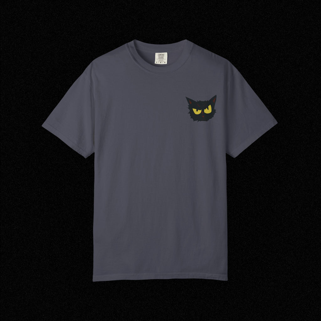 Black Cat Face Bad Kitty T-shirt | Graphic Tee, Retro Illustration