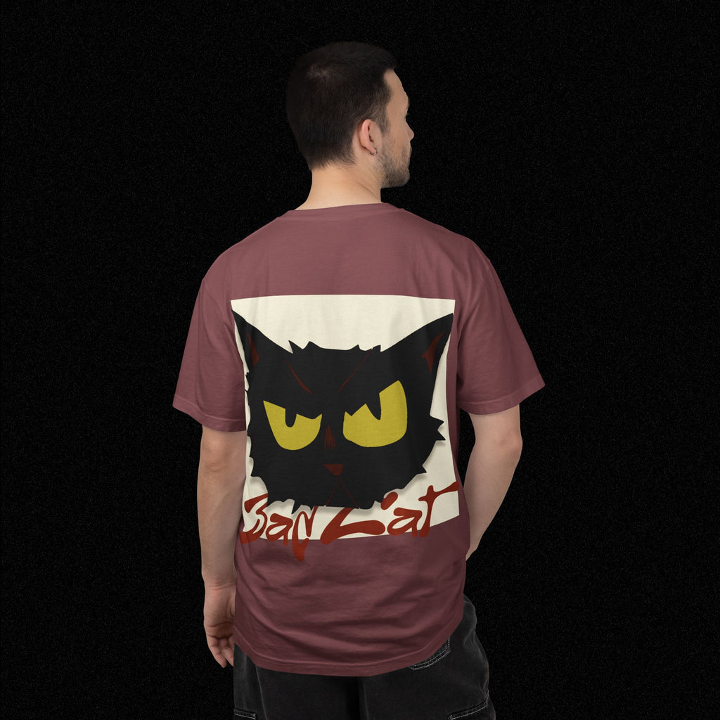 Black Cat Face Bad Kitty T-shirt | Graphic Tee, Retro Illustration