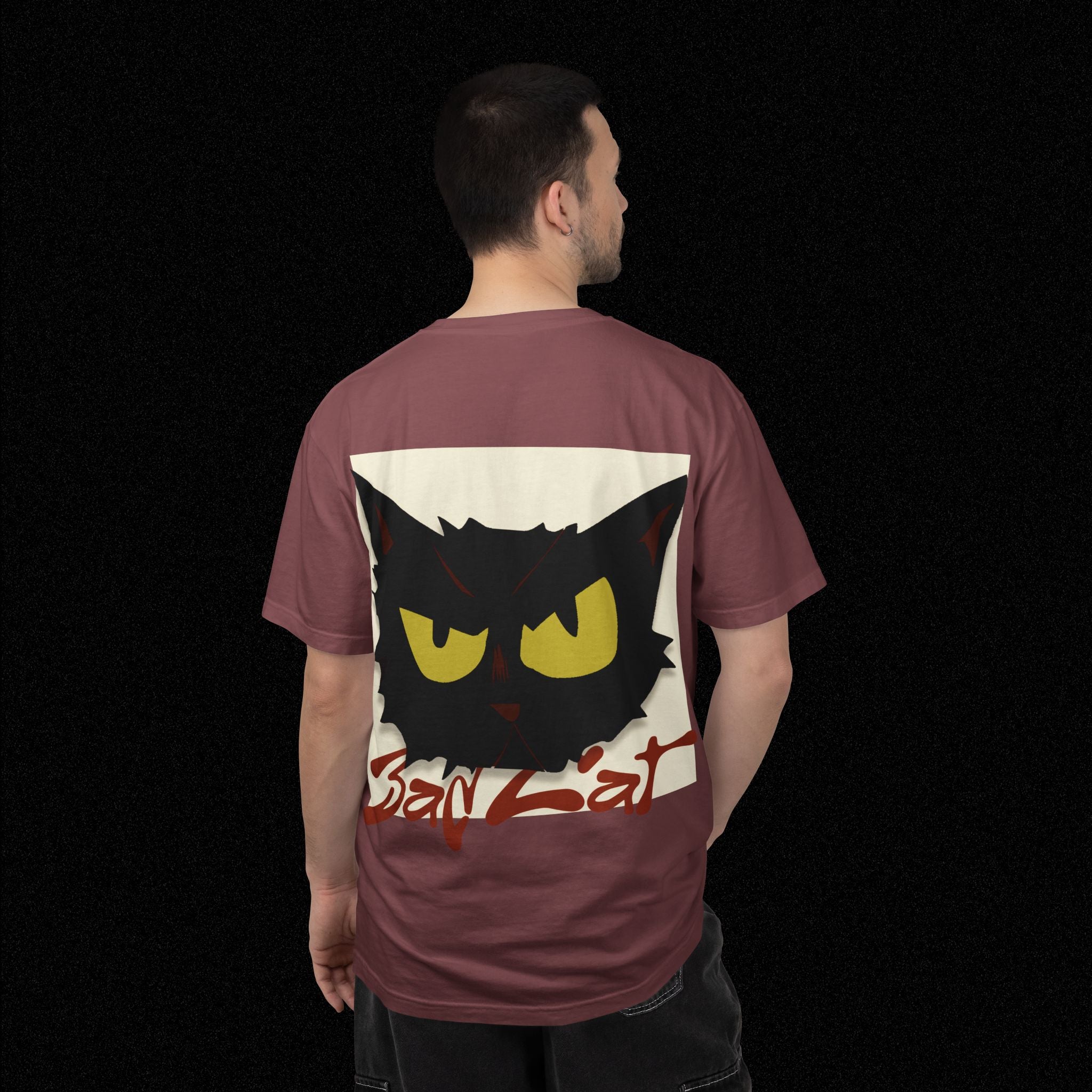 Black Cat Face Bad Kitty T-shirt | Graphic Tee, Retro Illustration