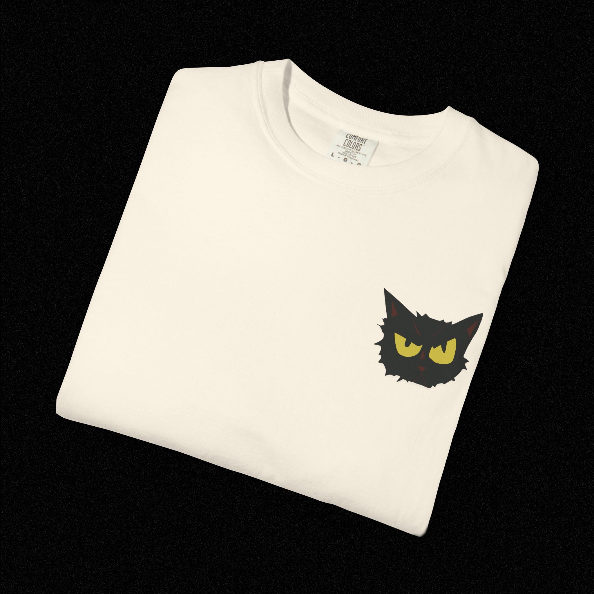 Black Cat Face Bad Kitty T-shirt | Graphic Tee, Retro Illustration