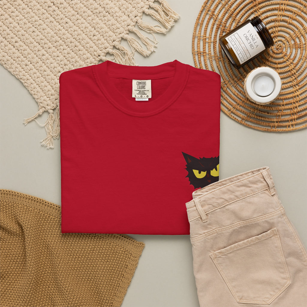 Black Cat Face Bad Kitty T-shirt | Graphic Tee, Retro Illustration