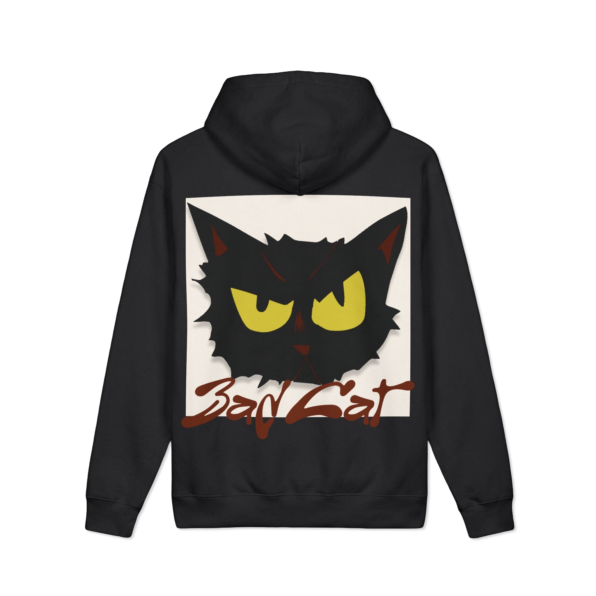 Bad Cat Hoodie — Graphic Black Cat Face Pullover